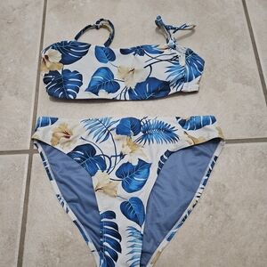 C&C California Blue and Cream Floral Bikini